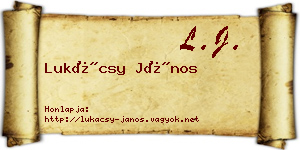 Lukácsy János névjegykártya
