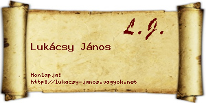 Lukácsy János névjegykártya